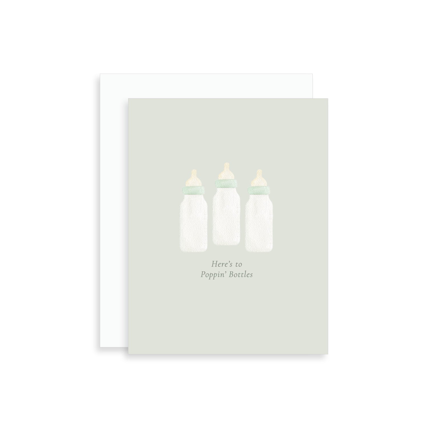 Here's to Poppin' Bottles Baby Greeting Card