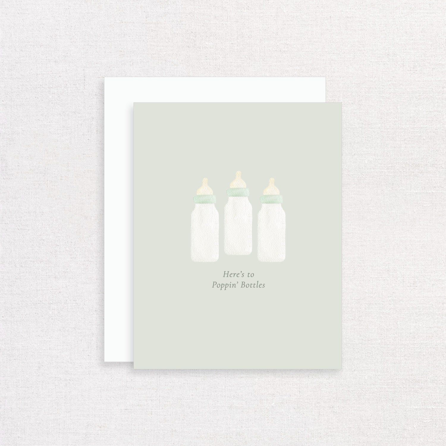 Here's to Poppin' Bottles Baby Greeting Card