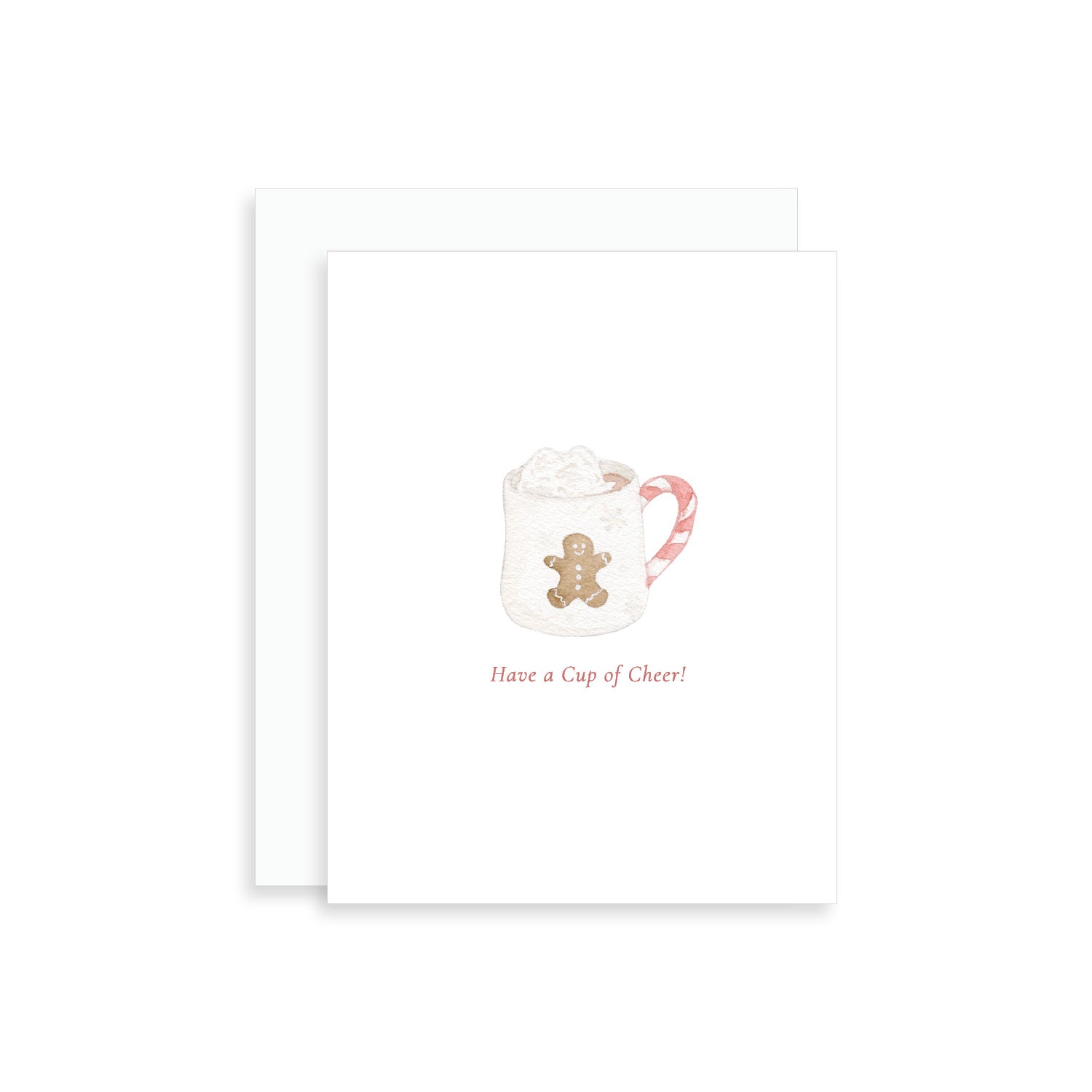 Cup of Cheer Watercolor Christmas Cup Greeting Card