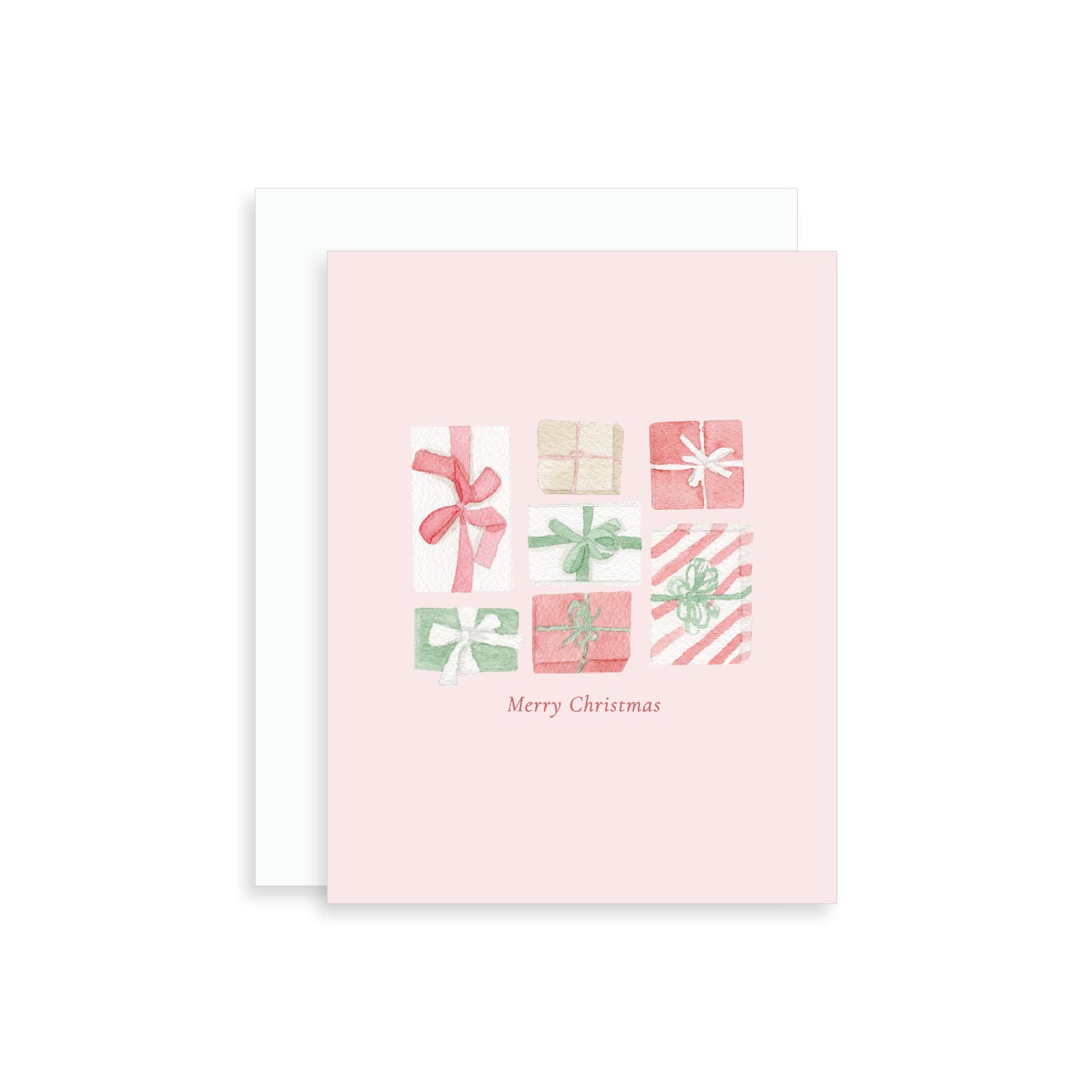Watercolor Christmas Presents Greeting Card
