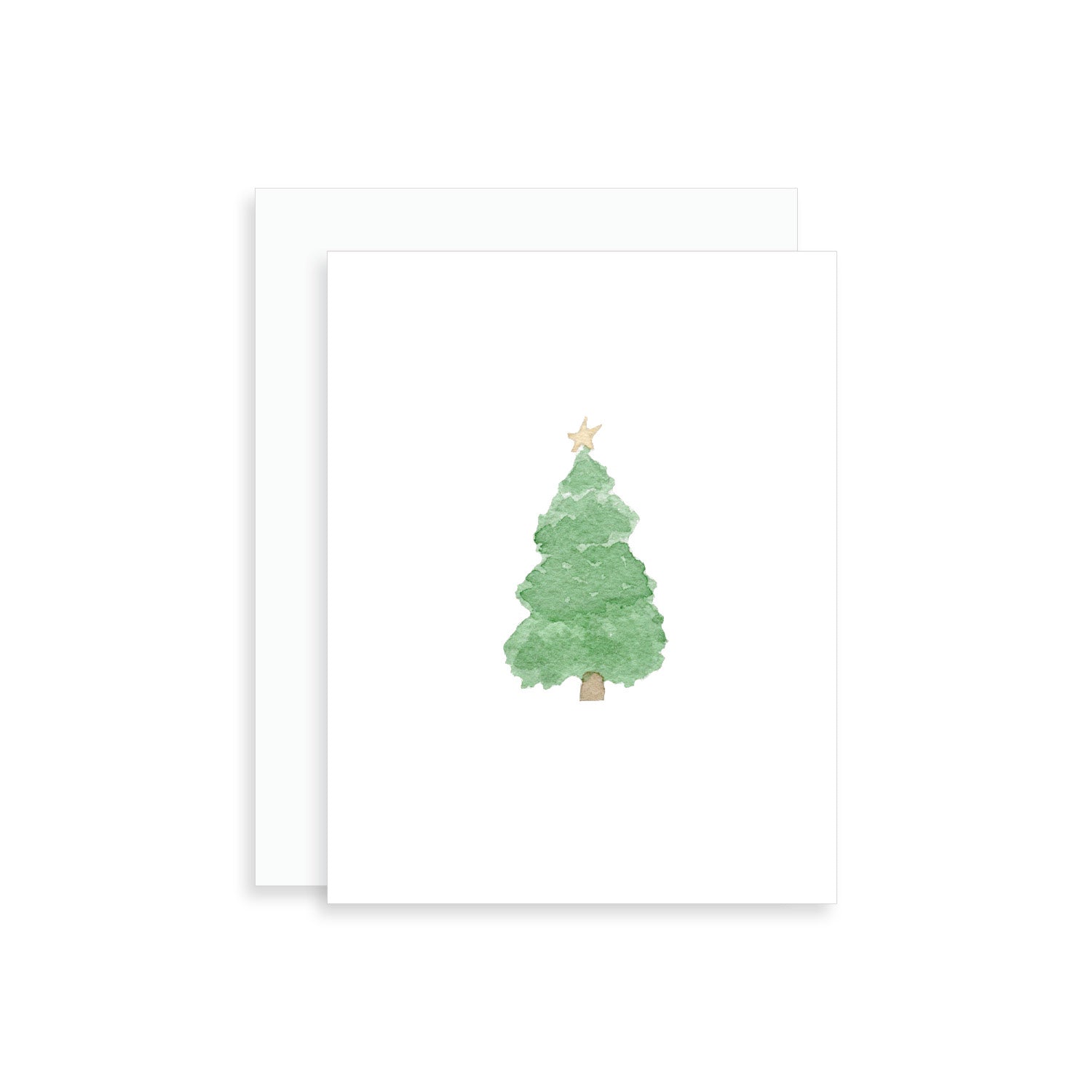 Watercolor Christmas Tree Greeting Card