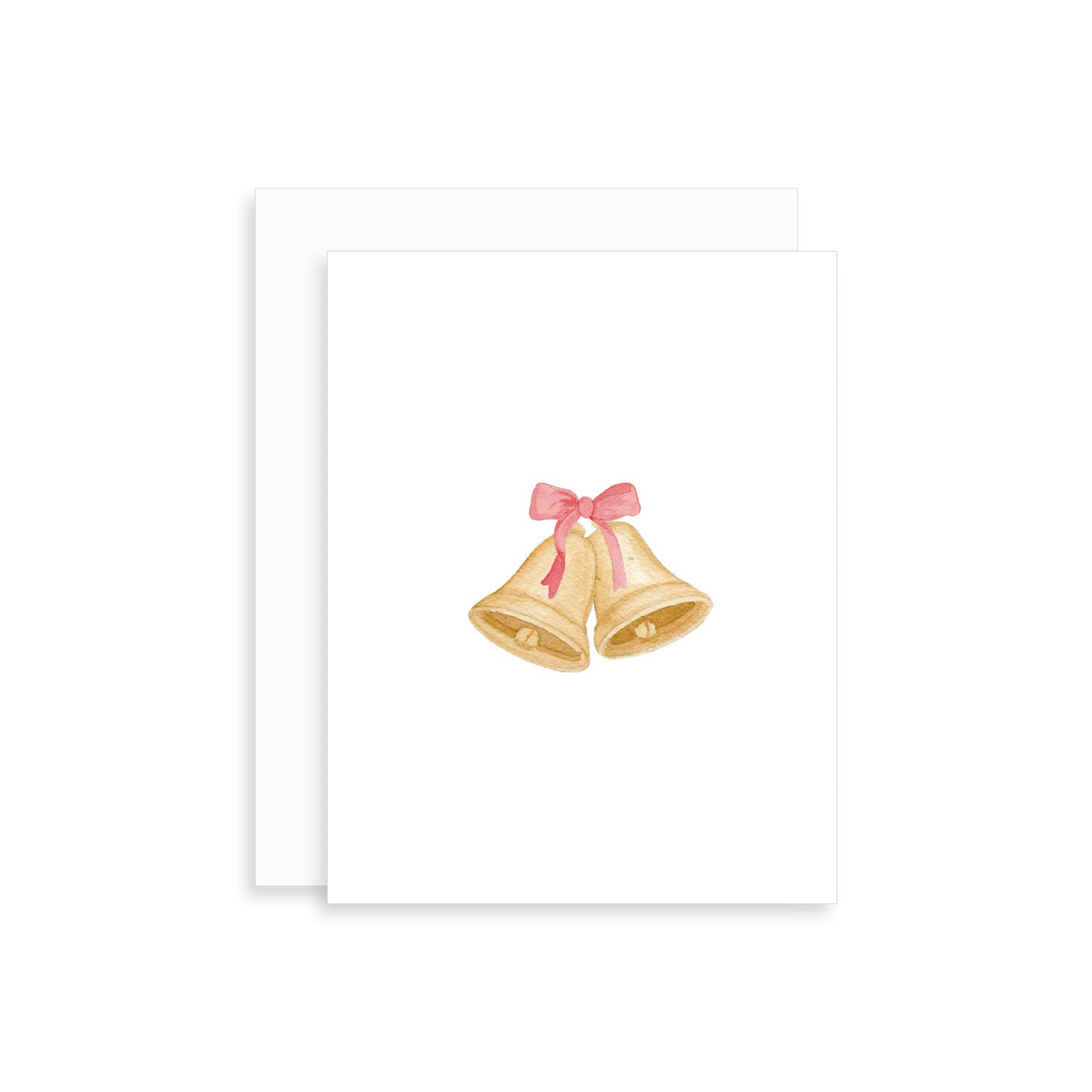 Watercolor Gold Bells Greeting Card