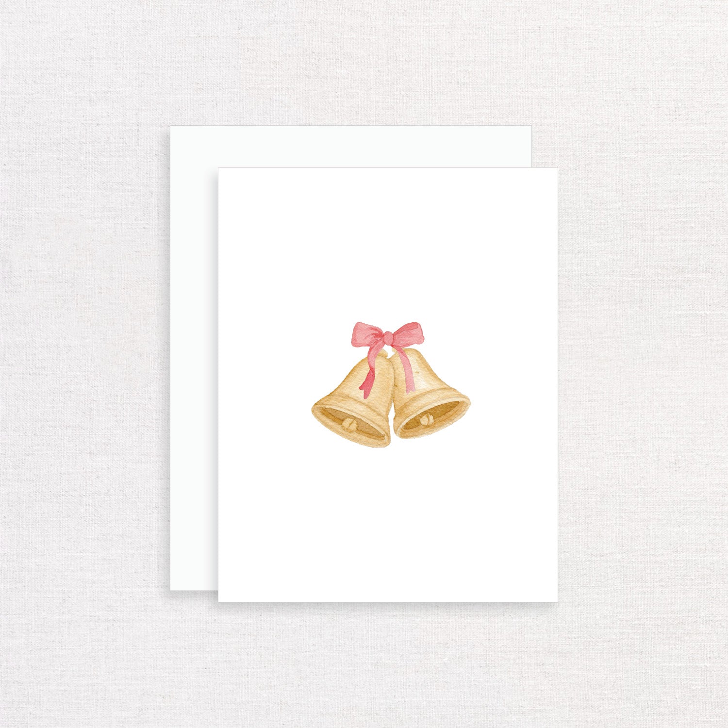 Watercolor Gold Bells Greeting Card