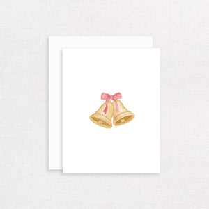 Watercolor Gold Bells Greeting Card