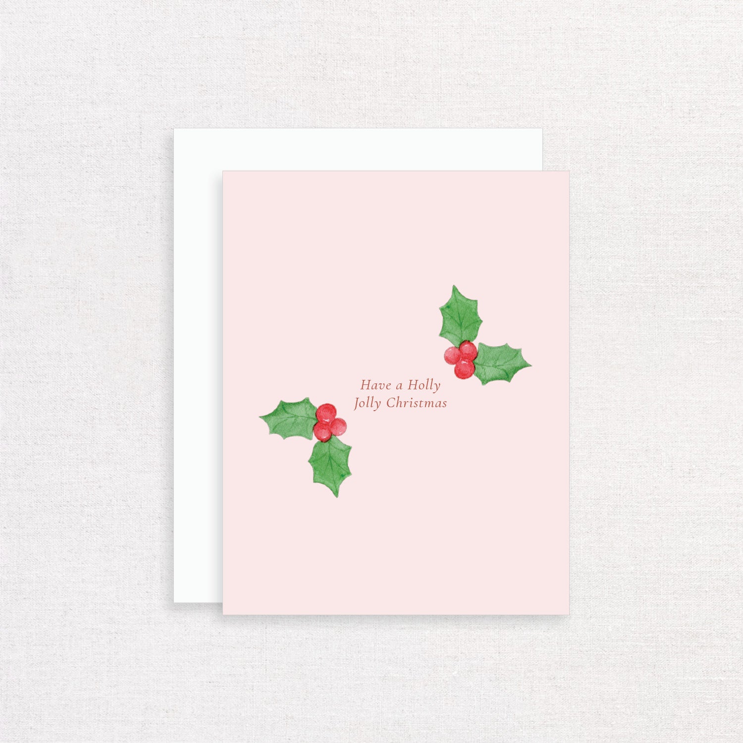Holly Jolly Watercolor Christmas Greeting Card