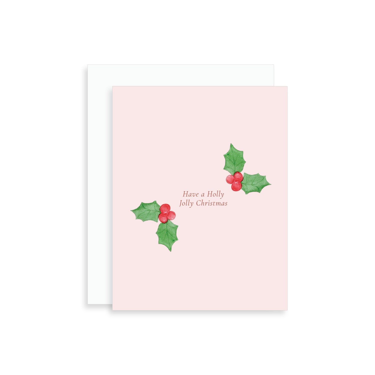 Holly Jolly Watercolor Christmas Greeting Card