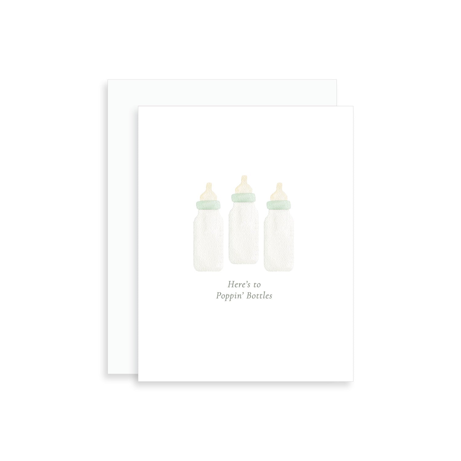 Here's to Poppin' Bottles Baby Greeting Card