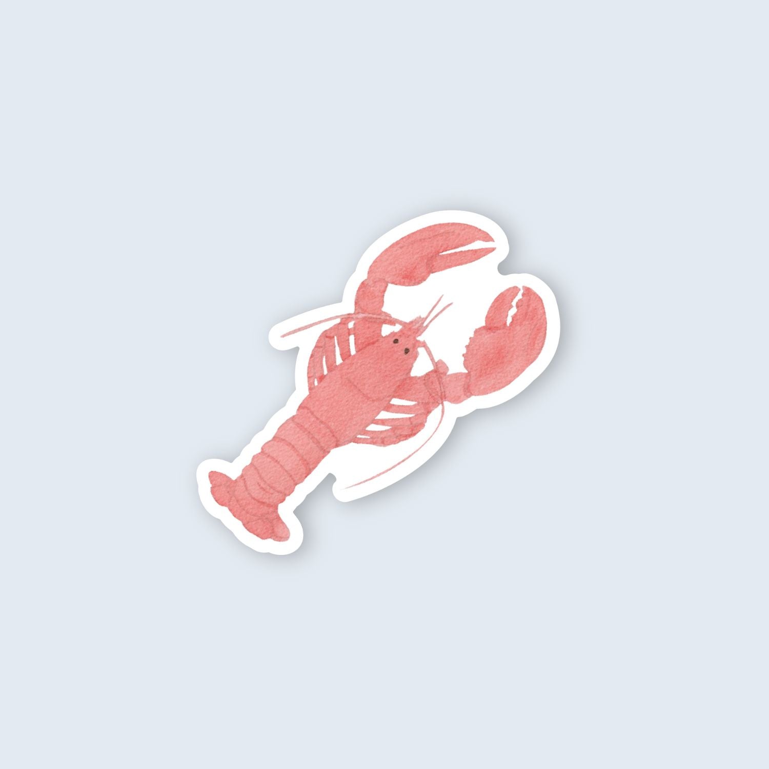 Watercolor Lobster Die Cut Vinyl Sticker | 3" x 2.8"