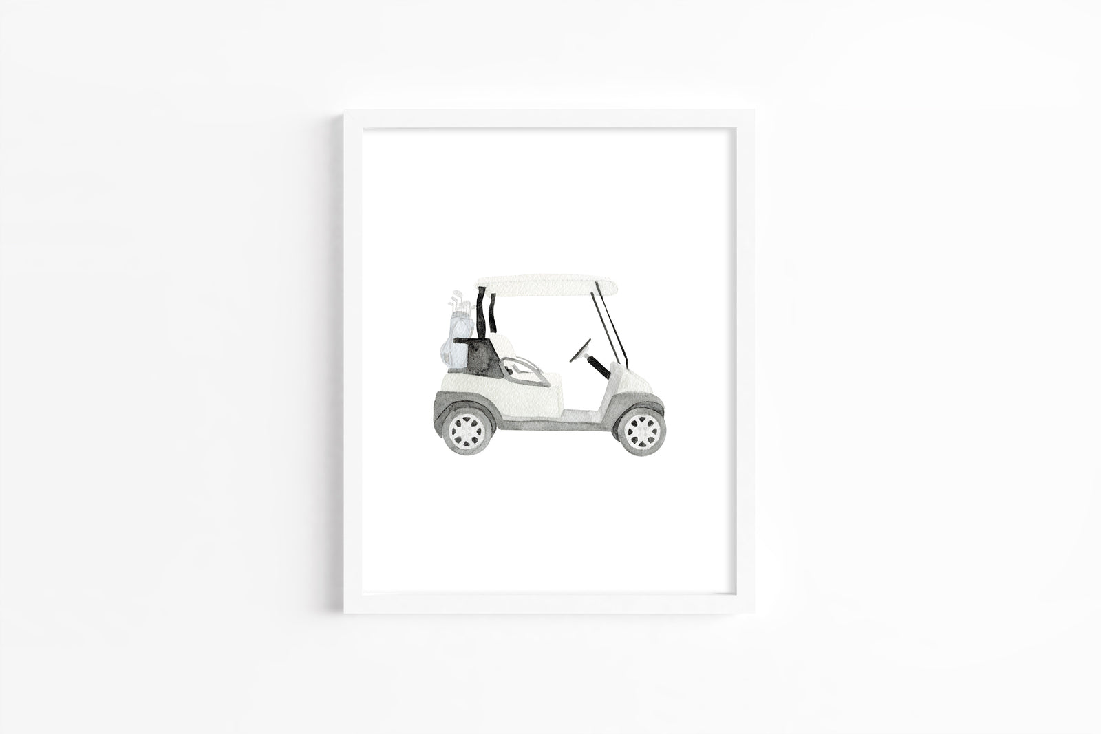 Golf Cart Watercolor Art Print