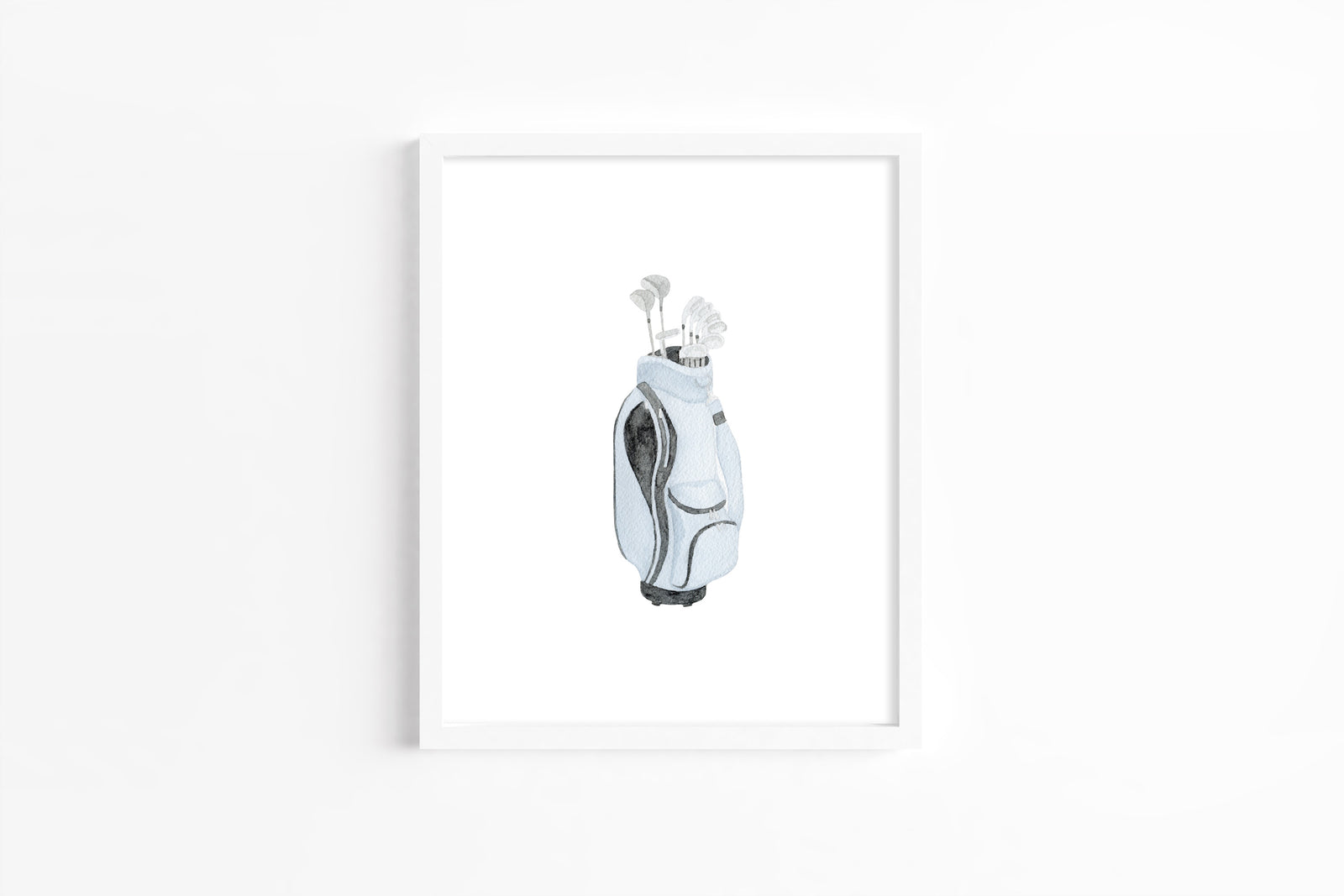 Golf Bag Watercolor Art Print