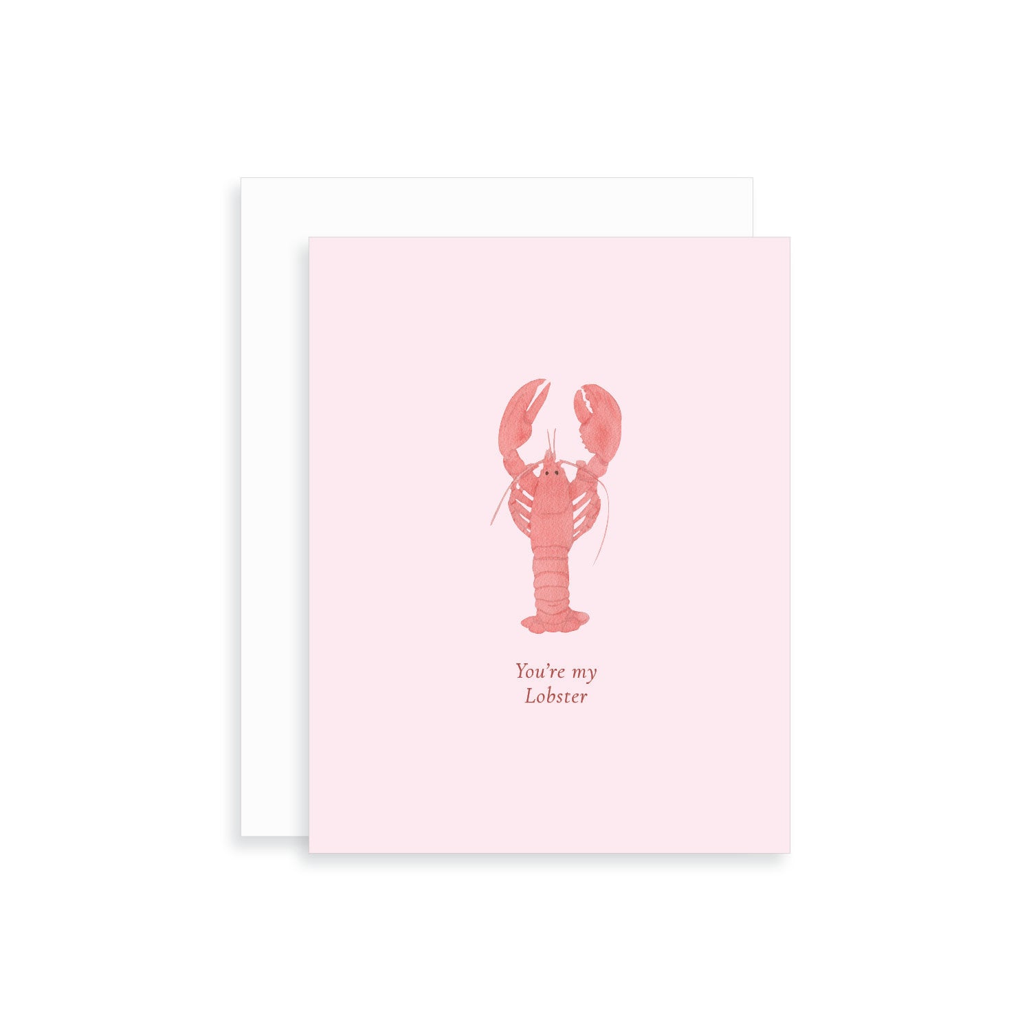 You're My Lobster Watercolor Greeting Card