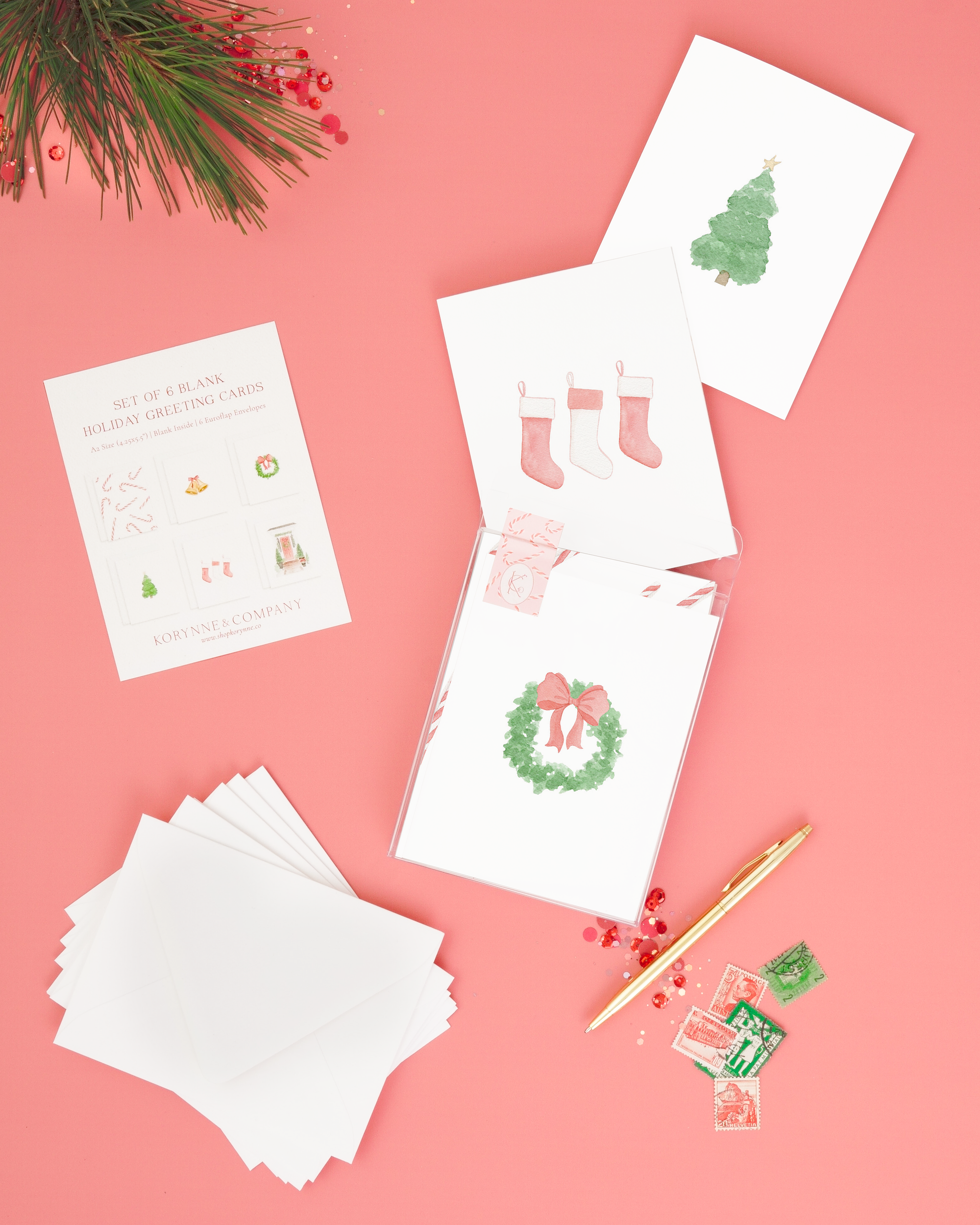 Watercolor Holiday Greeting Card Box Set